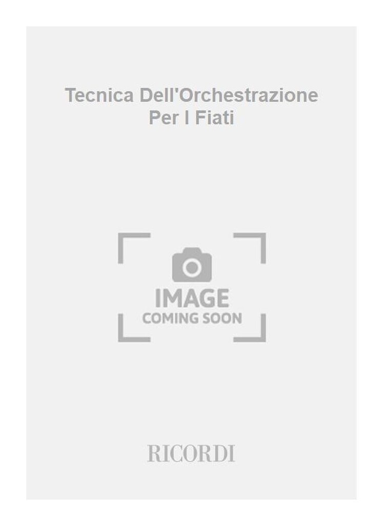 Tecnica Dell'Orchestrazione Per I Fiati